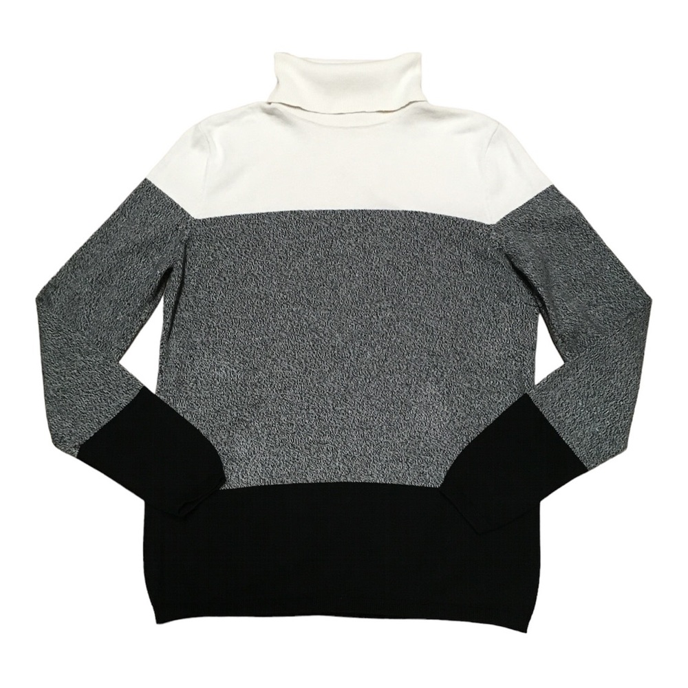 Talbots Turtleneck Sweater Women’s S Black Color Block Casual Long Sleeve Top